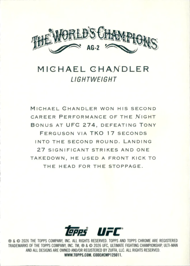 Michael Chandler card back