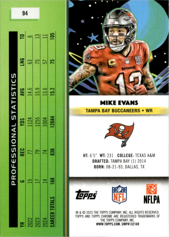 Mike Evans card back