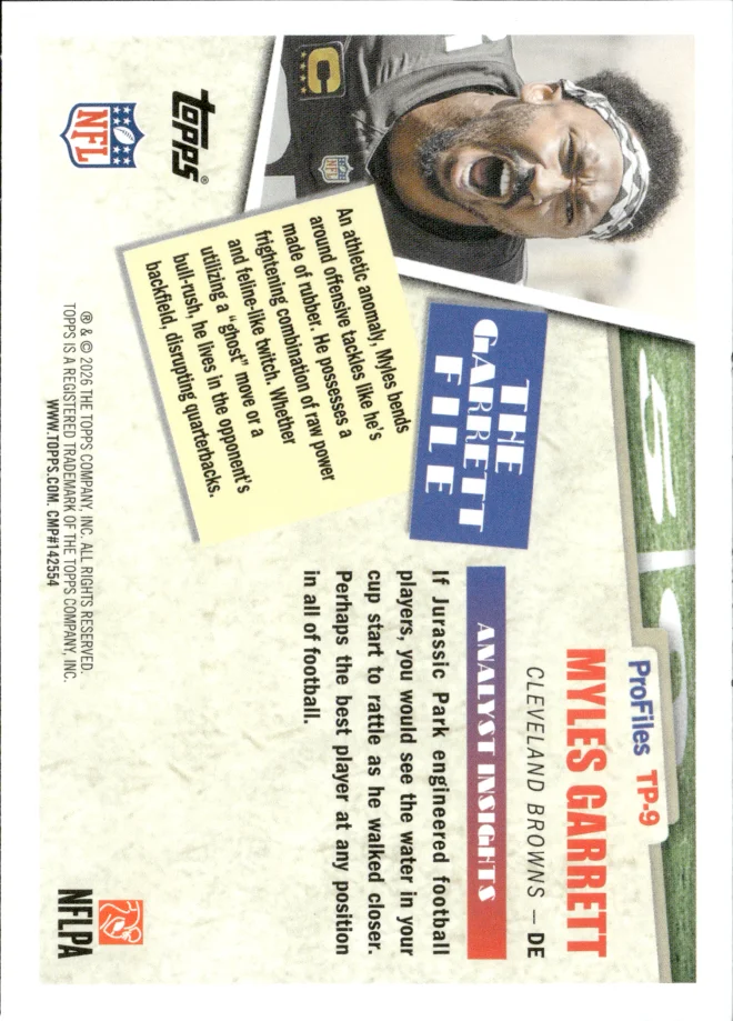 Myles Garrett card back