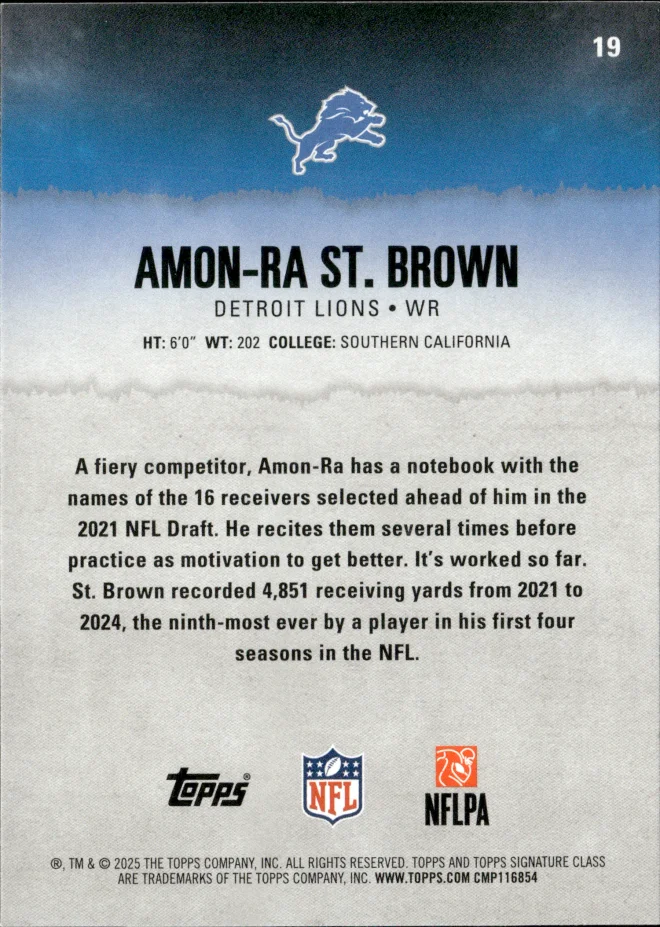 Amon-Ra St. Brown card back