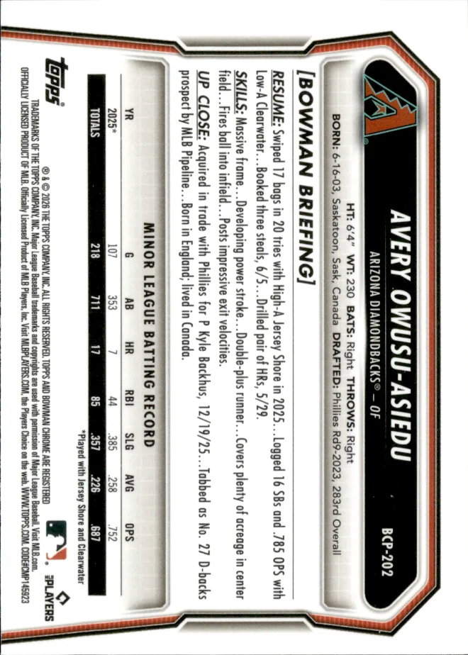 Avery Owusu-Asiedu card back