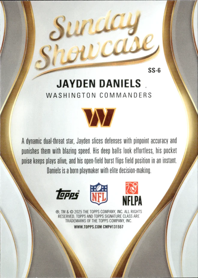 Jayden Daniels card back
