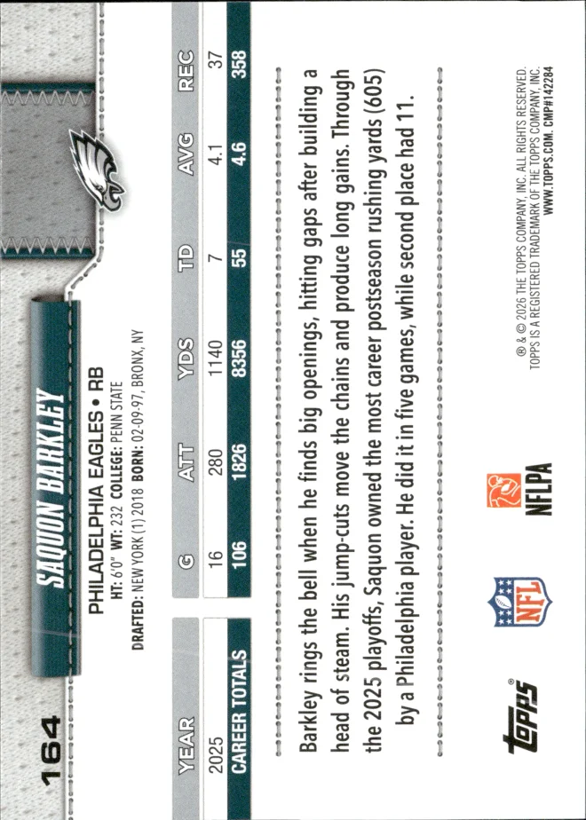 Saquon Barkley card back