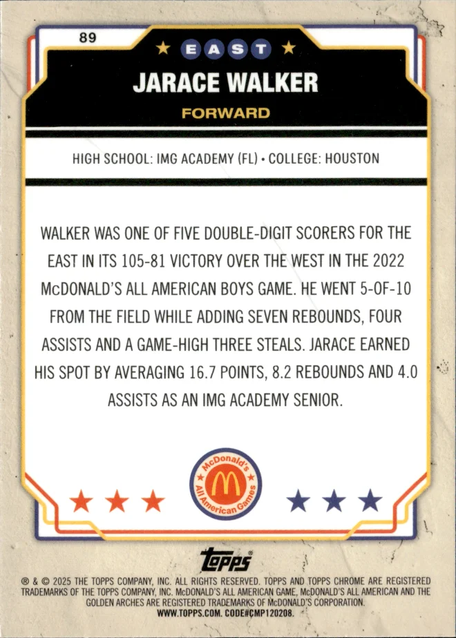 Jarace Walker card back