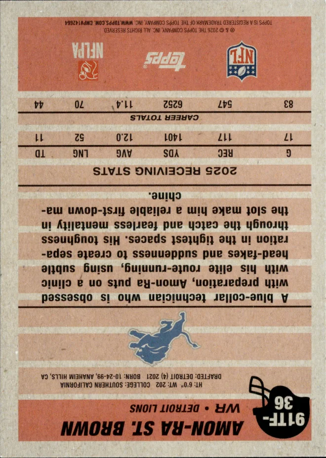 Amon-Ra St. Brown card back