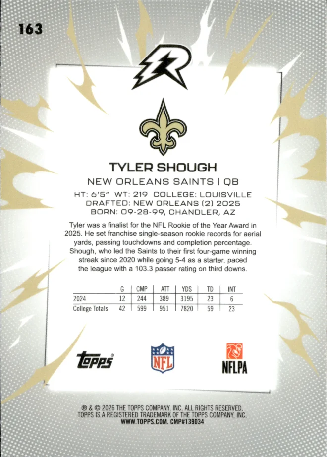 Tyler Shough card back