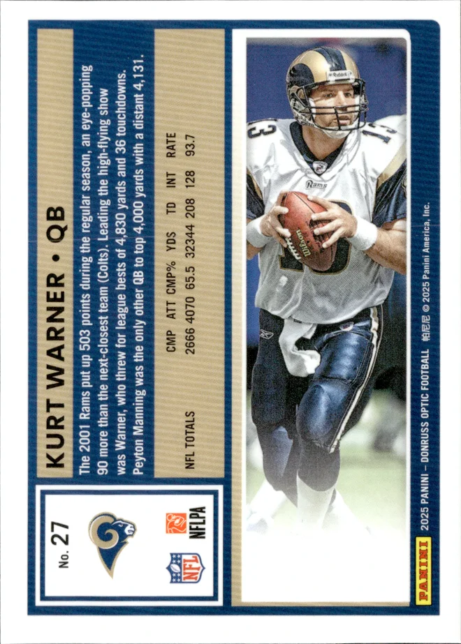 Kurt Warner card back