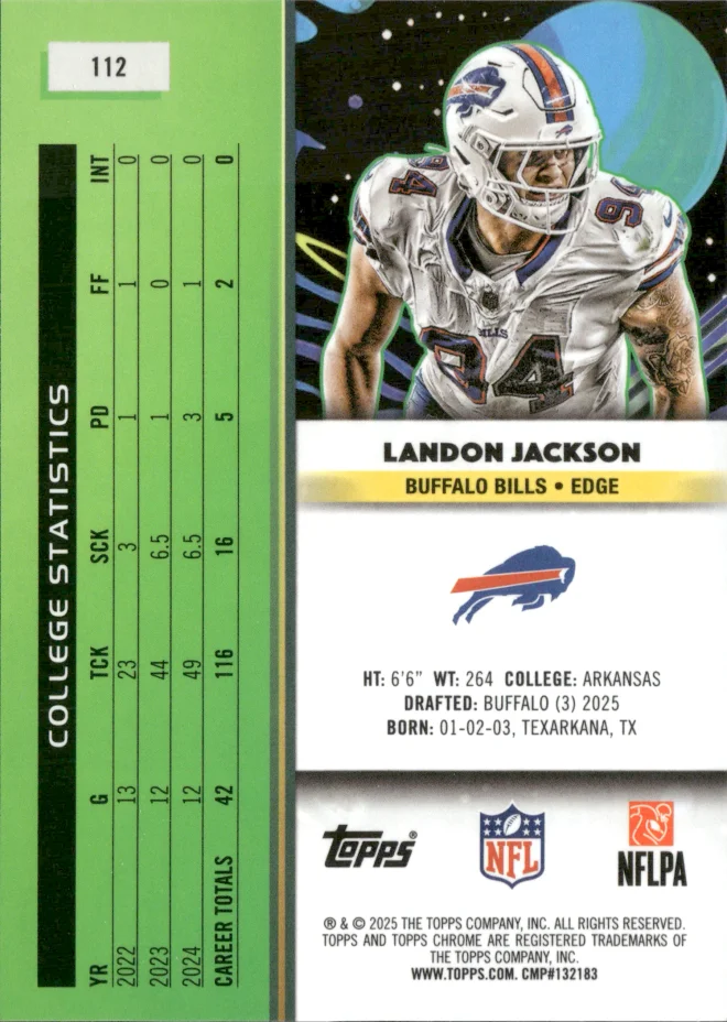Landon Jackson card back