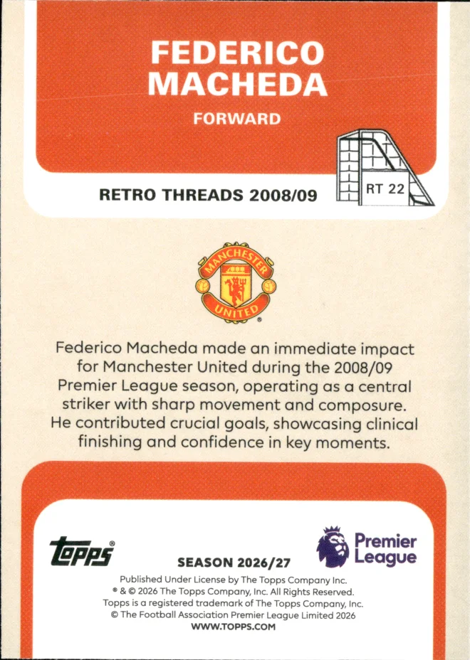 Federico Macheda card back