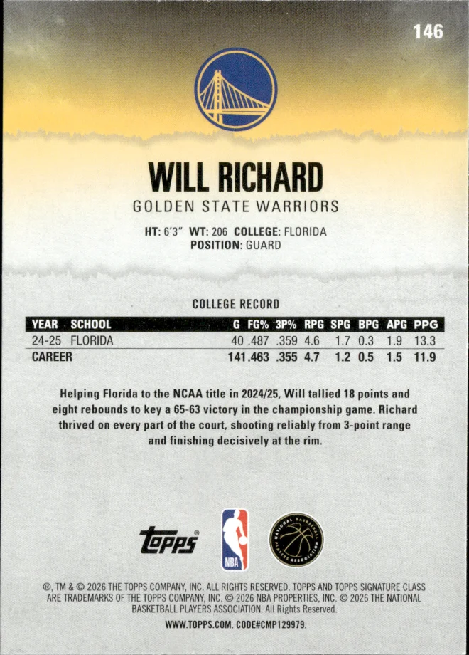 Will Richard card back