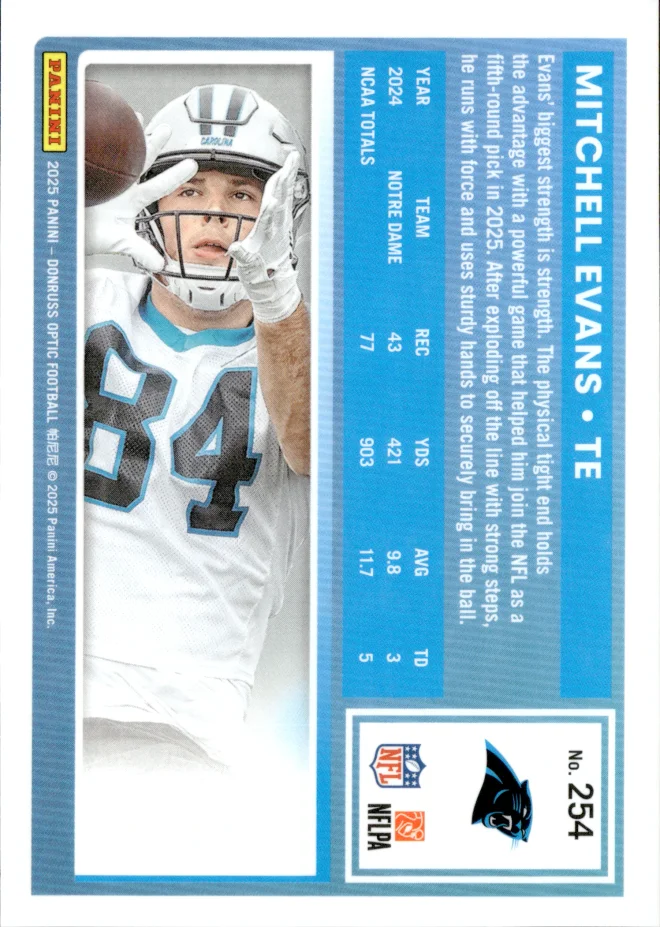 Mitchell Evans card back