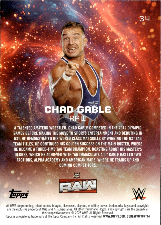 Chad Gable card back