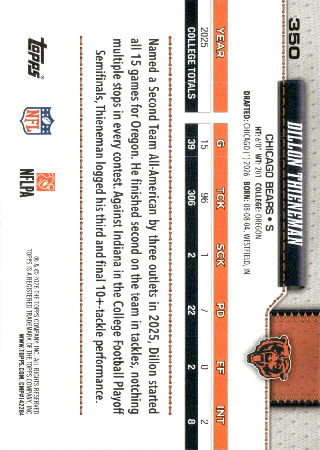 Dillon Thieneman card back