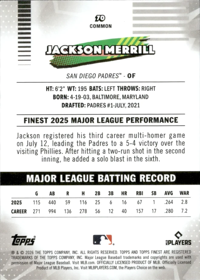 Jackson Merrill card back