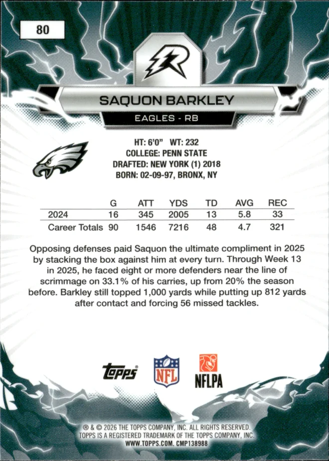 Saquon Barkley card back