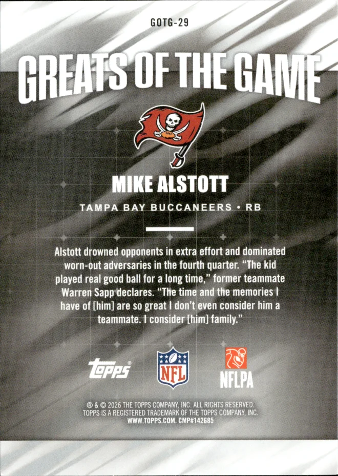 Mike Alstott card back