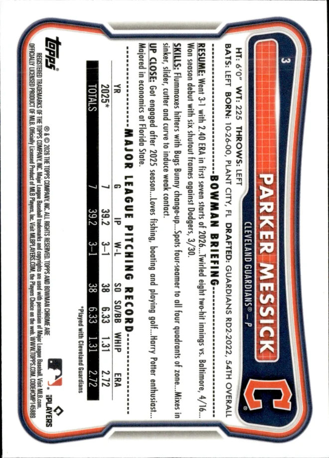 Parker Messick card back