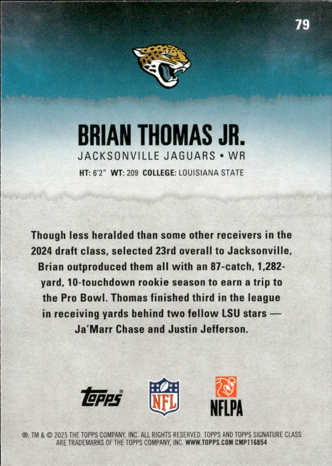 Brian Thomas Jr. card back