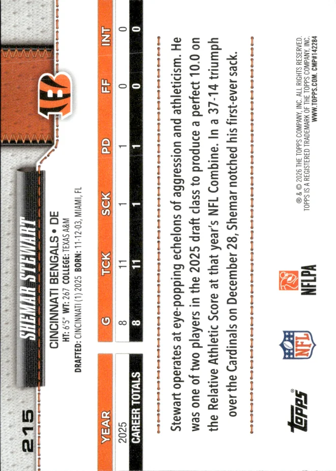Shemar Stewart card back