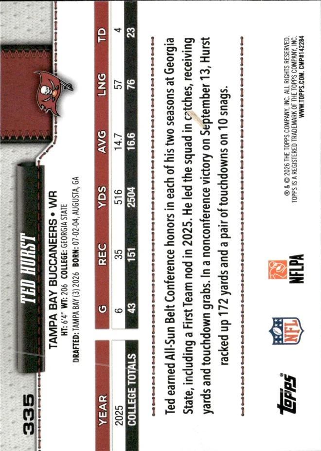 Ted Hurst card back