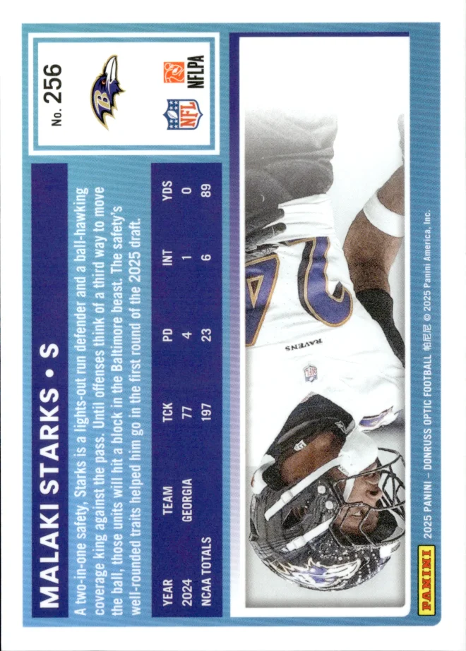 Malaki Starks card back
