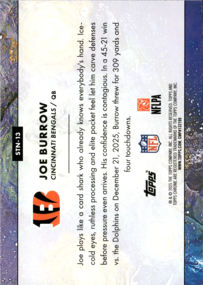 Joe Burrow card back