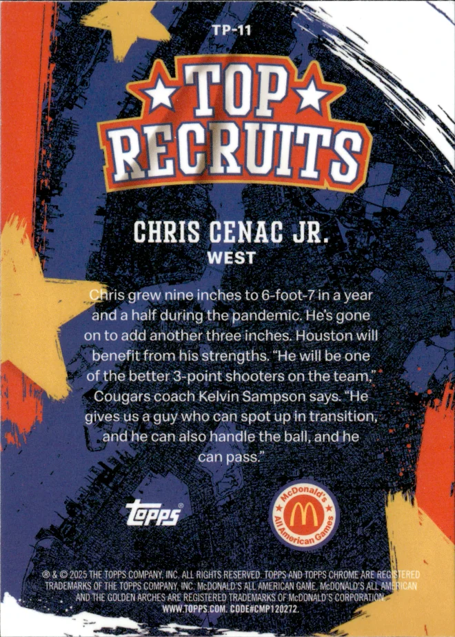 Chris Cenac Jr. card back