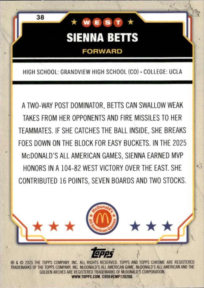 Sienna Betts card back