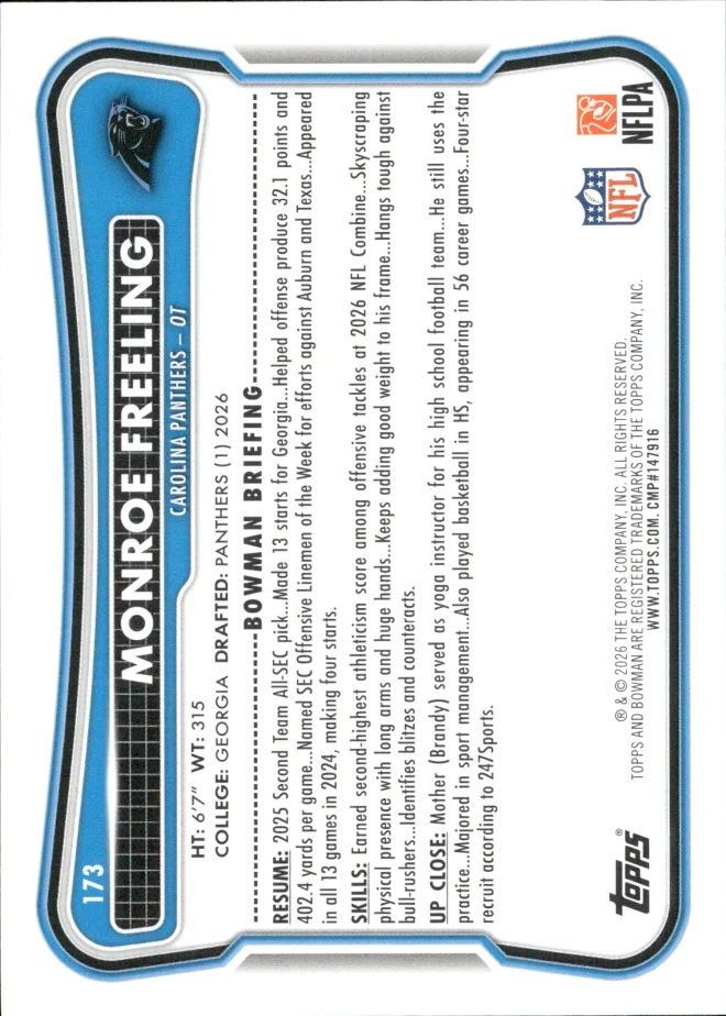 Monroe Freeling card back