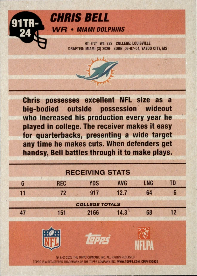 Chris Bell card back