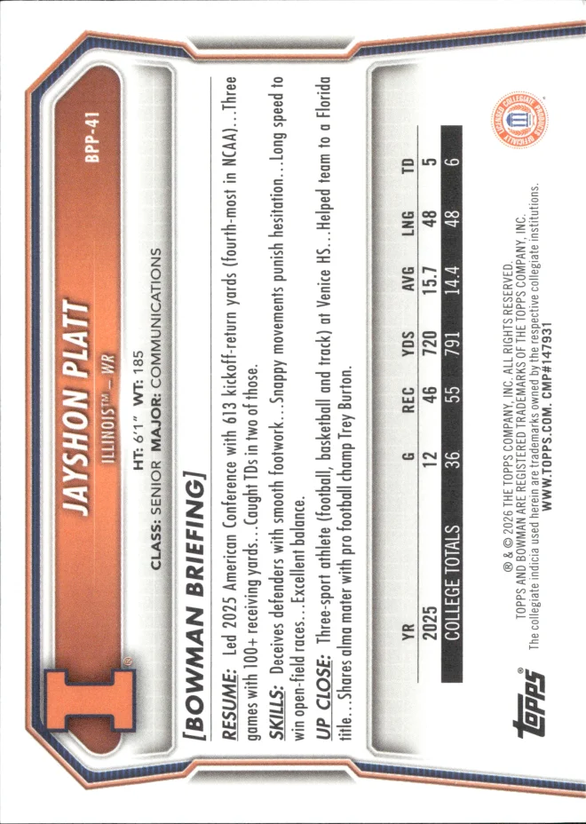 Jayshon Platt card back