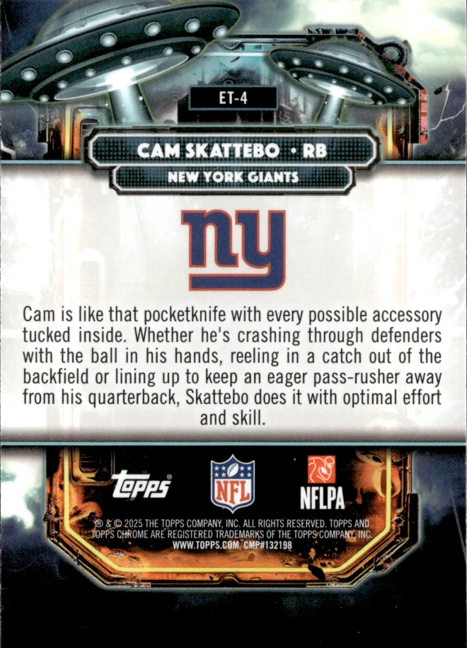 Cam Skattebo card back