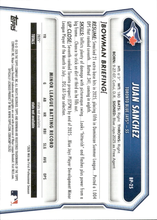 Juan Sanchez card back