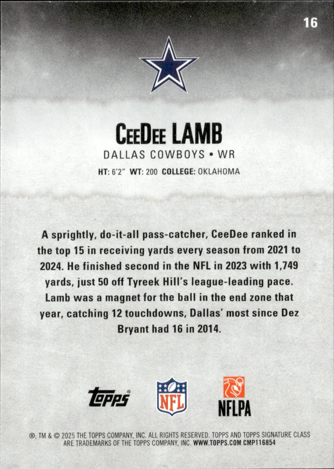 CeeDee Lamb card back