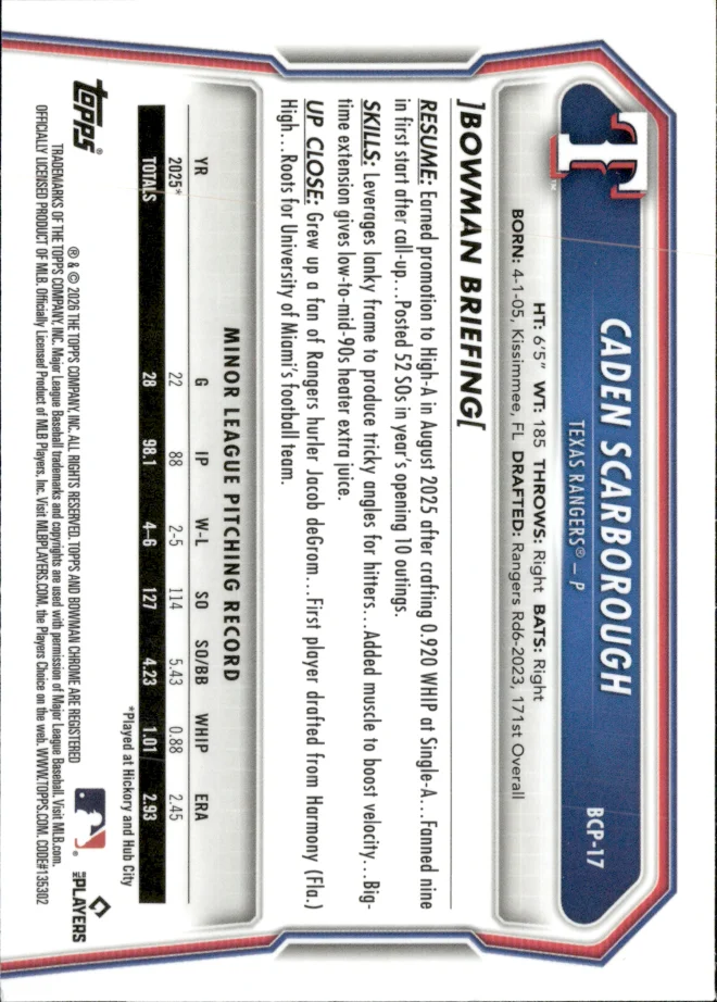 Caden Scarborough card back