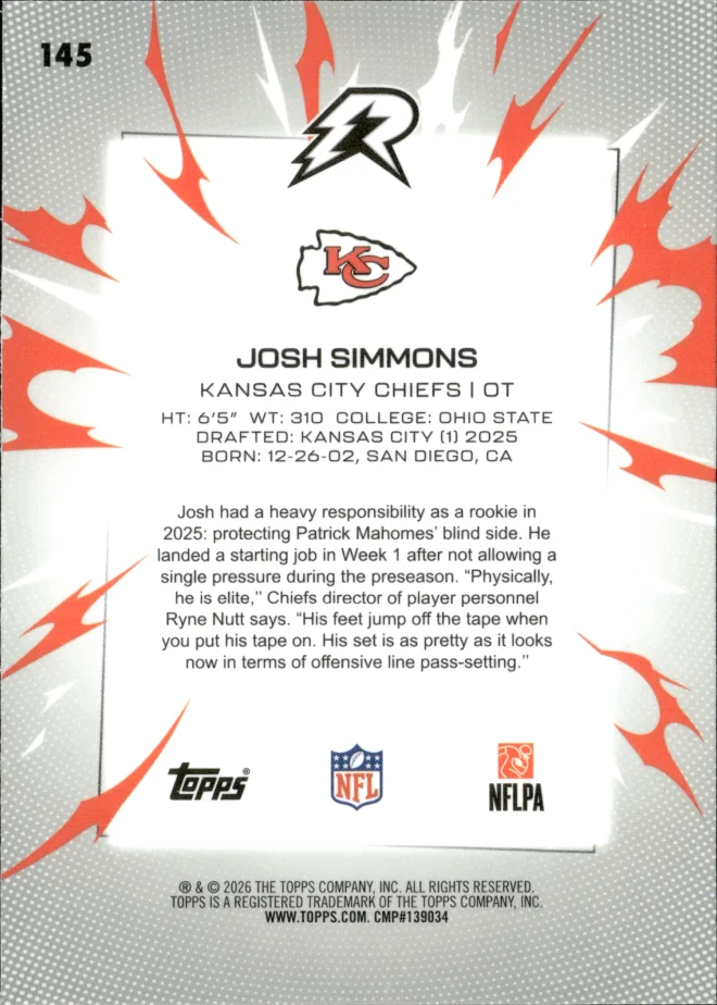Josh Simmons card back