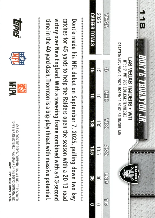 Dont'e Thornton Jr. card back