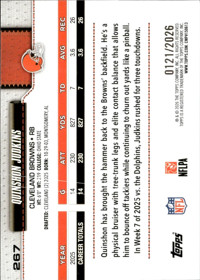 Quinshon Judkins card back