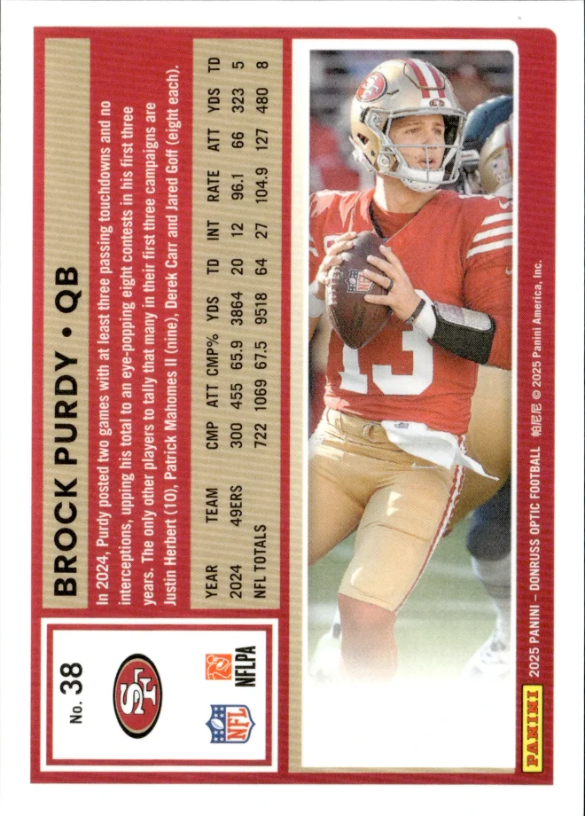 Brock Purdy card back
