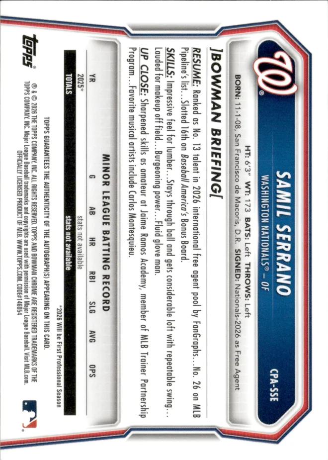 Samil Serrano card back