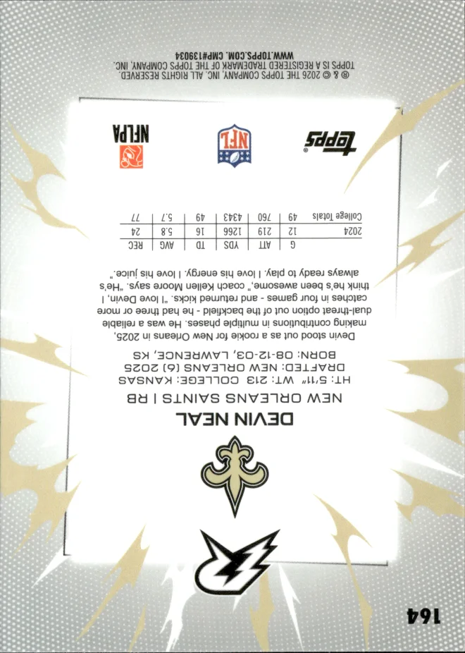Devin Neal card back