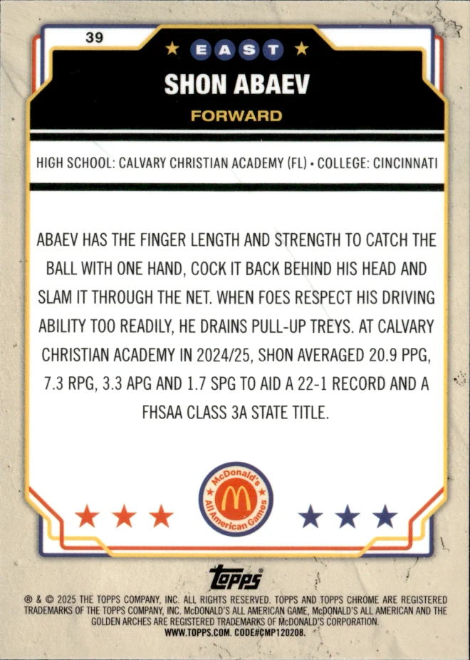 Shon Abaev card back