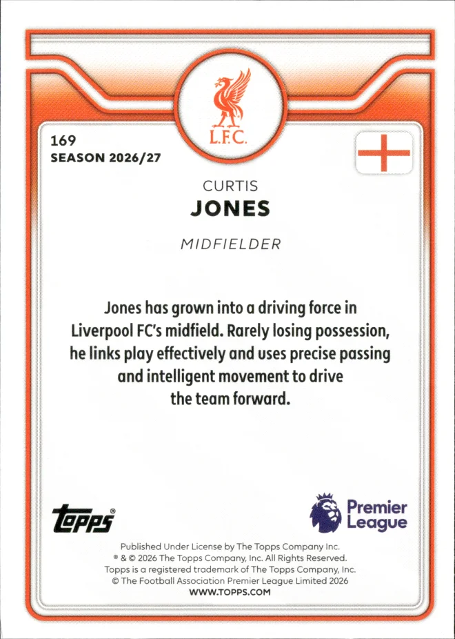 Curtis Jones card back