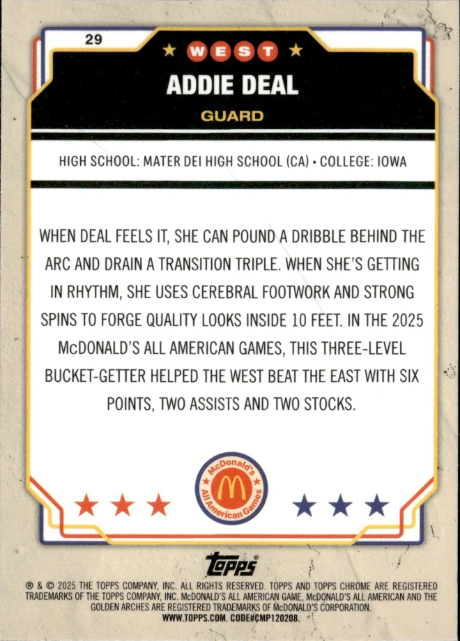 Addie Deal card back