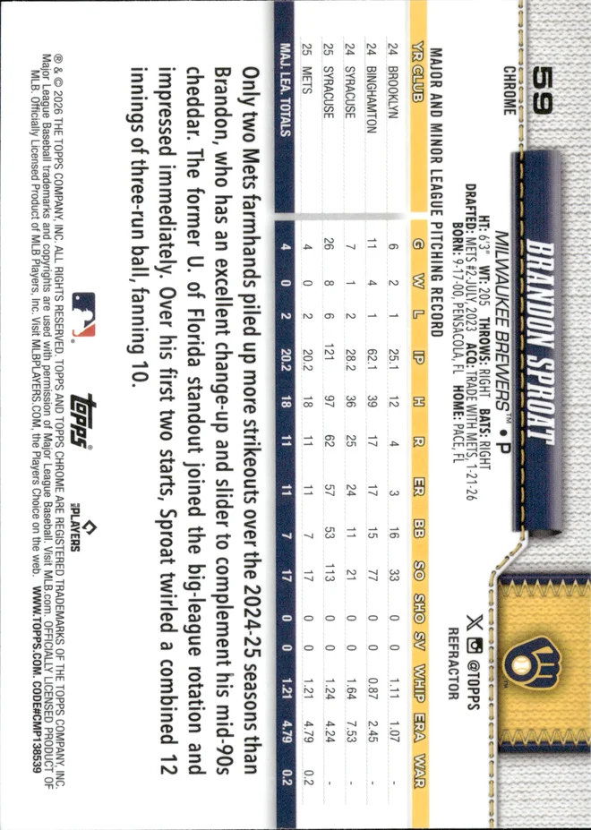 Brandon Sproat card back