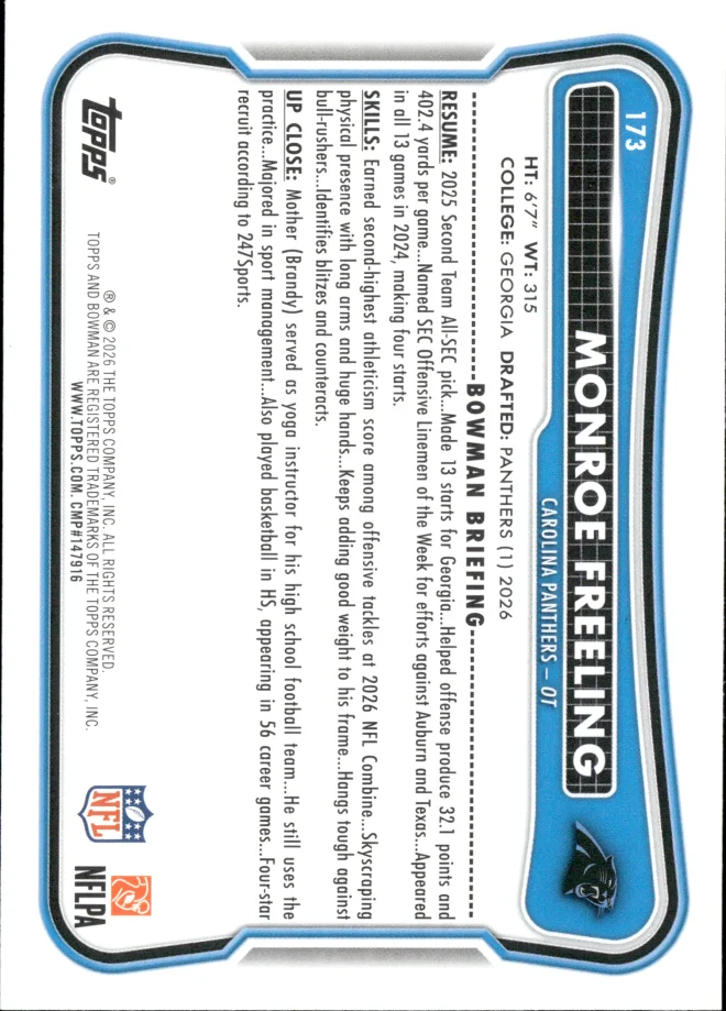 Monroe Freeling card back