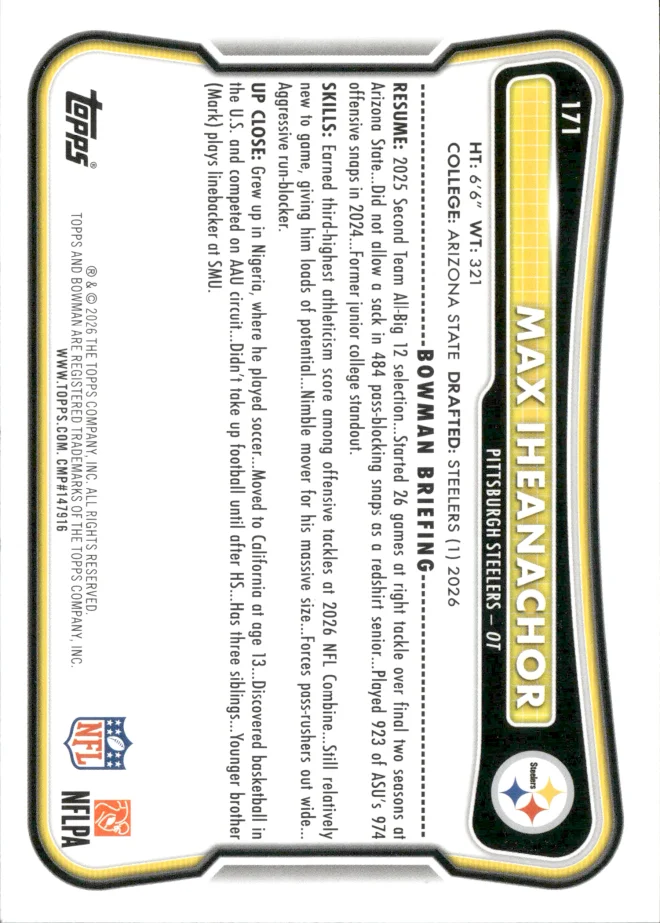 Max Iheanachor card back