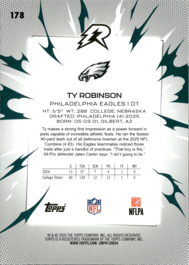 Ty Robinson card back