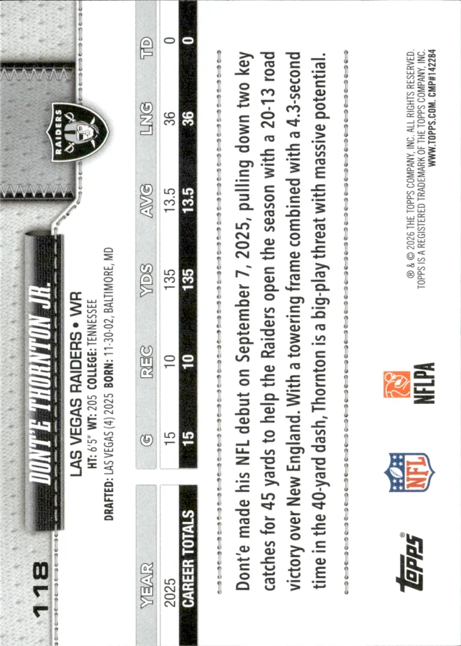 Dont'e Thornton Jr. card back