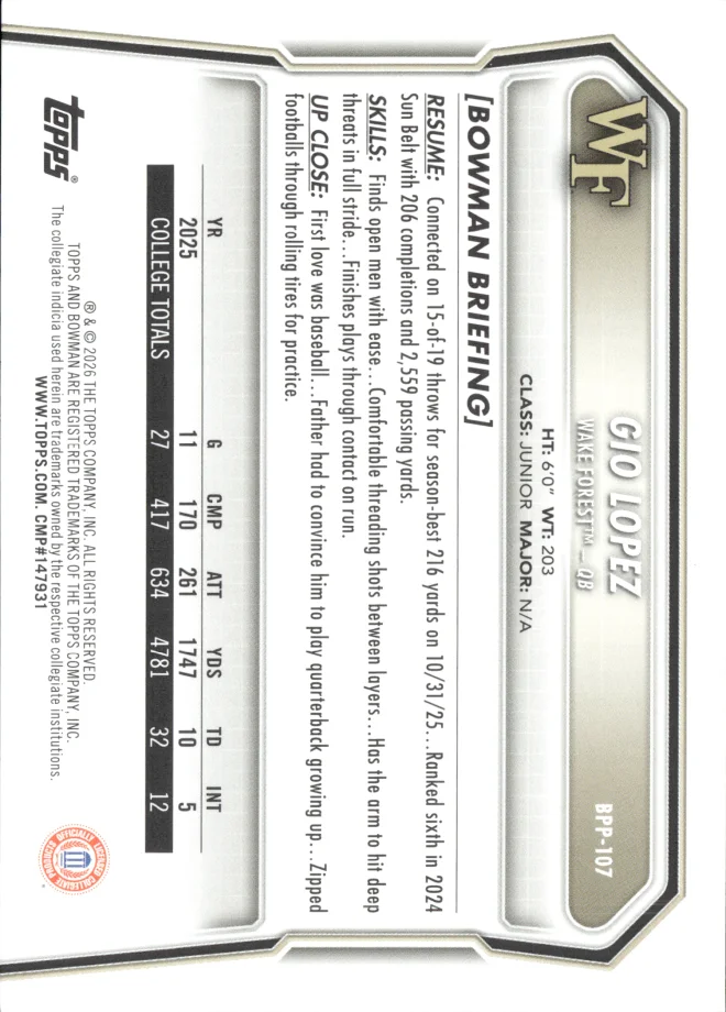 Gio Lopez card back